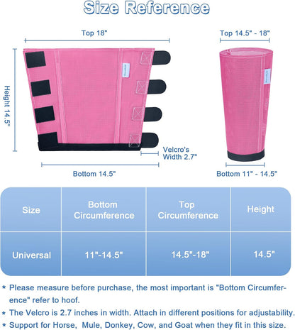 Four pack of pink anti stomp horse boots displayed together