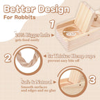 Two sets of interactive wooden rabbit accessories for mental enrichment