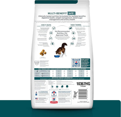 Hill's Prescription Diet w/d multi benefit cat food nutritional facts and ingredients panel