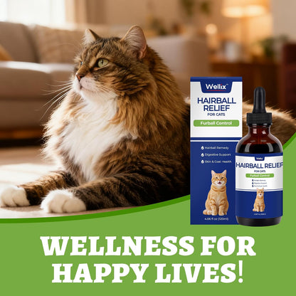 Authentic Wellix pet care product packaging for feline stomach and gut health relief