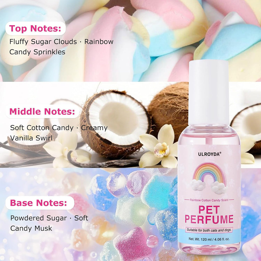 Non sticky fur conditioning spray for domestic pets side view