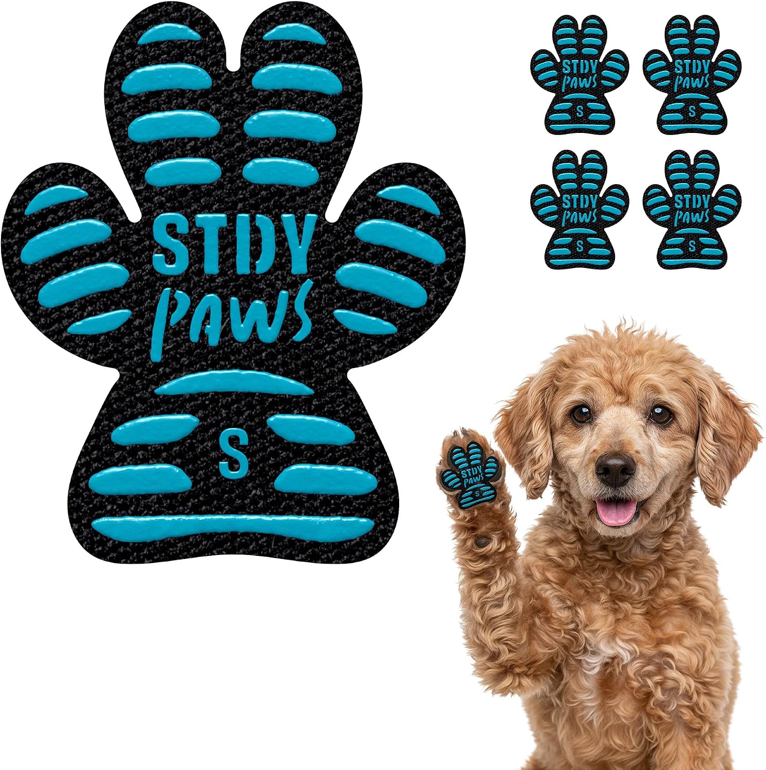 Anti-Slip Paw Stickers for Dogs Feet - Non-Slip Paw Pads for Traction on Hardwood & Tile Floors - Breathable Adhesive Friction Foot Grips for Senior & Injured Dogs - 24 Pads (Size L) - Image 9