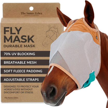 TSZ Horse Fly Mask - UV Block 70% Breathable Soft Fleece Padding Fly Masks for Horses Flymask Durable Fly Control Comfortable Adjustable Straps All-Day for Equines - Image 11