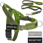 Lukovee No Pull Dog Harness and Leash Set - Adjustable Soft Padded Vest with Front Clip for Easy Control, Reflective Durable Harness for Safe Daily Training Walking for Medium Large Dogs (L, Green) - Image 9