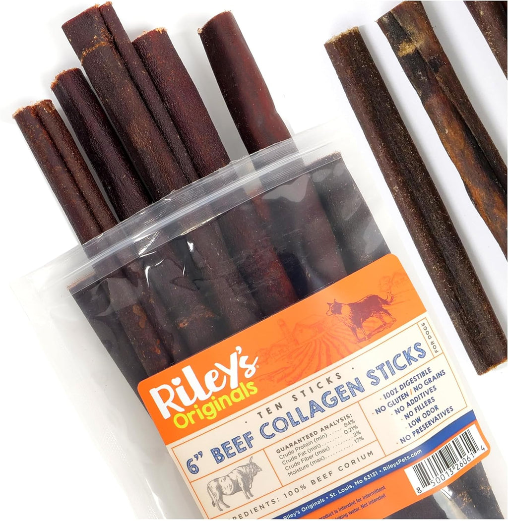 Riley's 6 Inch Beef Collagen Sticks for Dogs, Collagen Chews for Dogs, Bully Stick & Rawhide Alternative, Long Lasting, No Raw Hide Chews, Single Ingredient Dog Treat - 5 ct - Image 9