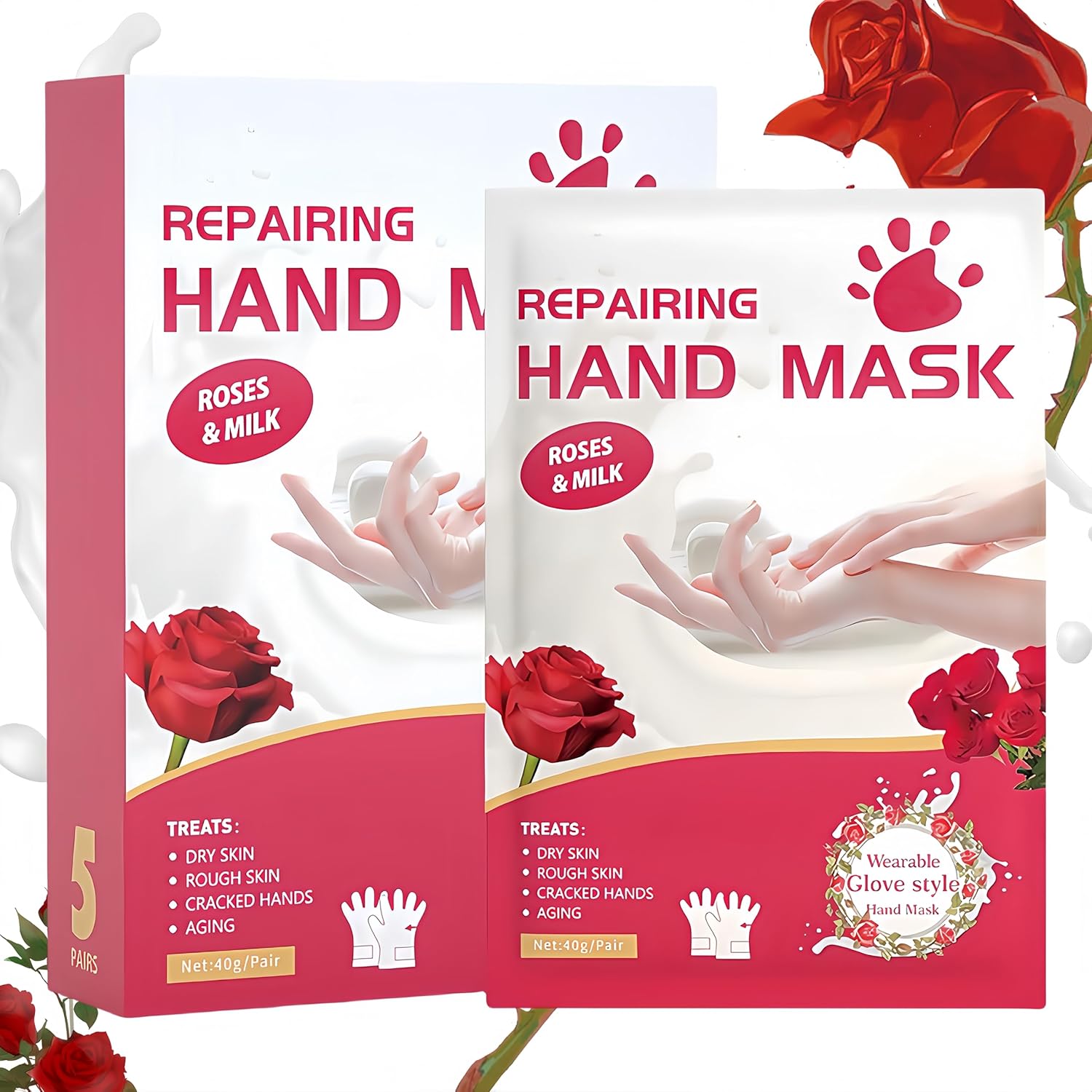 Appti Roses and Milk Hand Repair Gloves front packaging view