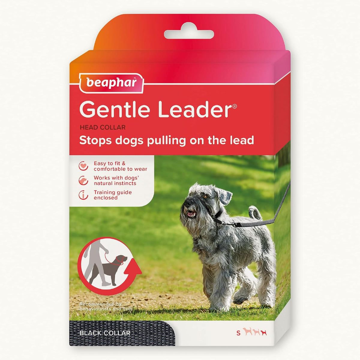 Beaphar Gentle Leader head collar for small dogs front view on packaging