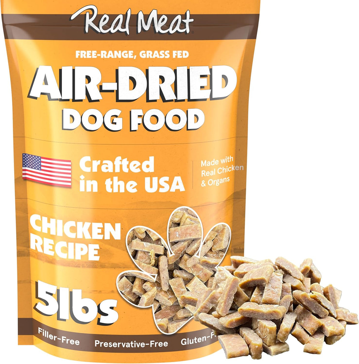 Real Meat TRMC Air Dried Chicken Dog Food 5lb bag front view