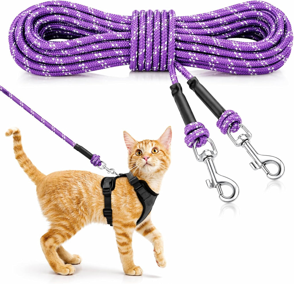Rypet Reflective Cat Long Leash - 15 FT Escape Proof Walking Leads Yard Long Lead Durable Safe Personalized Extender Leash Traning Play Outdoor for Kitten, Puppy, Rabbit and Small Animals - Image 9