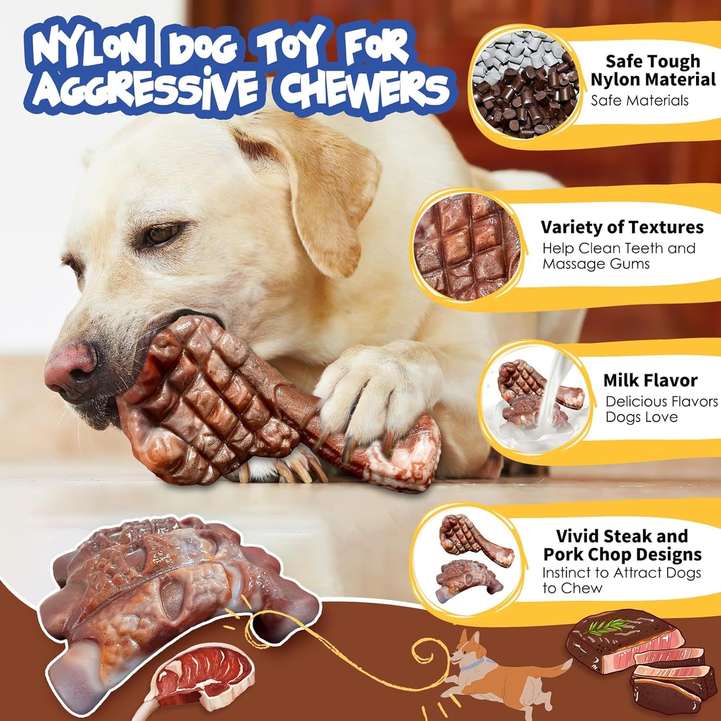 Fuufome dog chew toy showing rear grooves for peanut butter