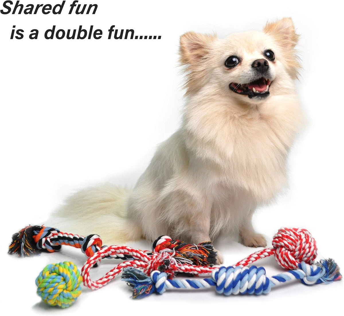 Detailed shot of the non toxic woven texture on the Fida sturdy chew rope demonstrating its dental cleaning fibers.