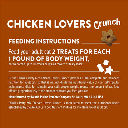 Purina Friskies Cat Treats, Party Mix Chicken Lovers Crunch - 20 Oz. Pouch - Image 9
