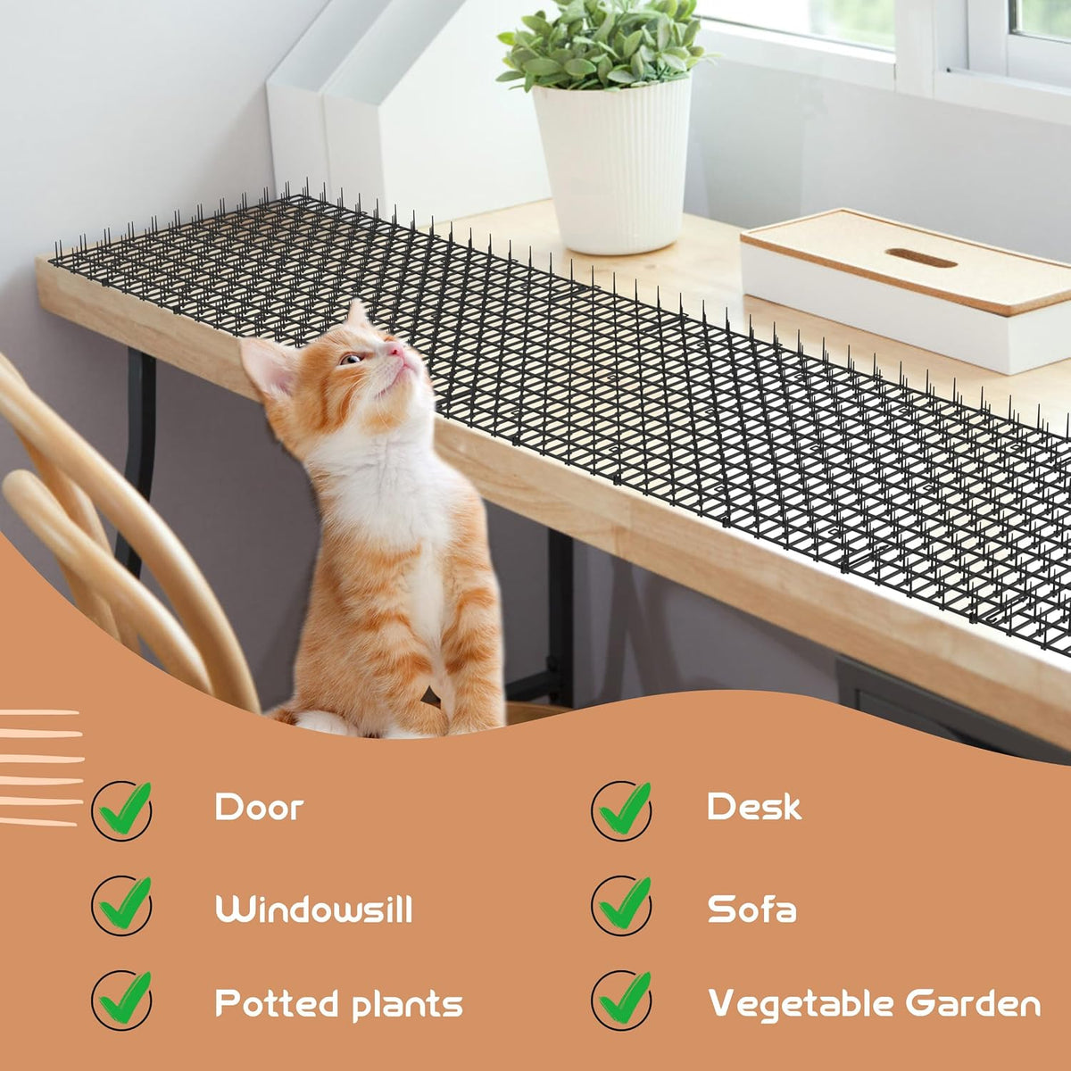Hmyomina scat mat with included garden staples