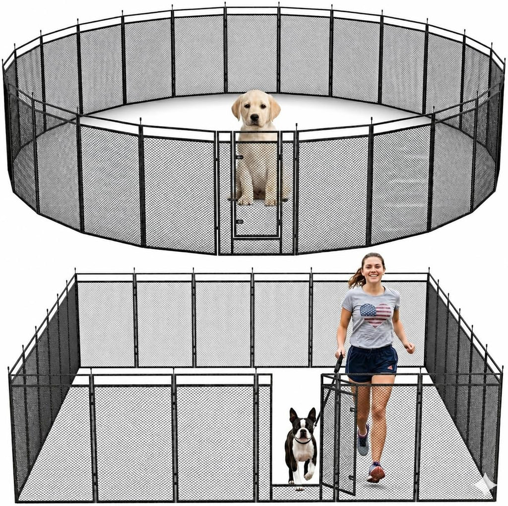 Escape proof pet containment system suitable for medium and large dogs.
