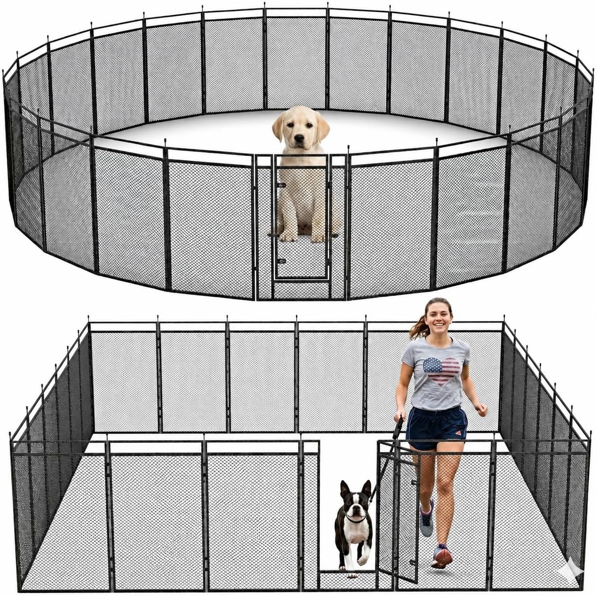 Escape proof pet containment system suitable for medium and large dogs.