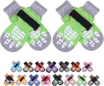 PUPTECK Anti-Slip Dog Socks with Double Sides Grips for Small Medium Large Dogs Hardwood Floors Prevents Licking, Dog Shoes for Hot Pavement Traction Control Paw Protector for Senior Dogs, Grey L - Image 10