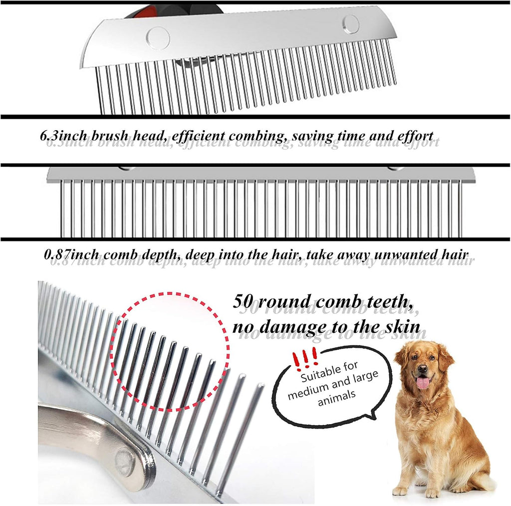 Side profile of the professional pet de-matting comb detailing the blade length.