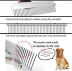 Side profile of the professional pet de-matting comb detailing the blade length.
