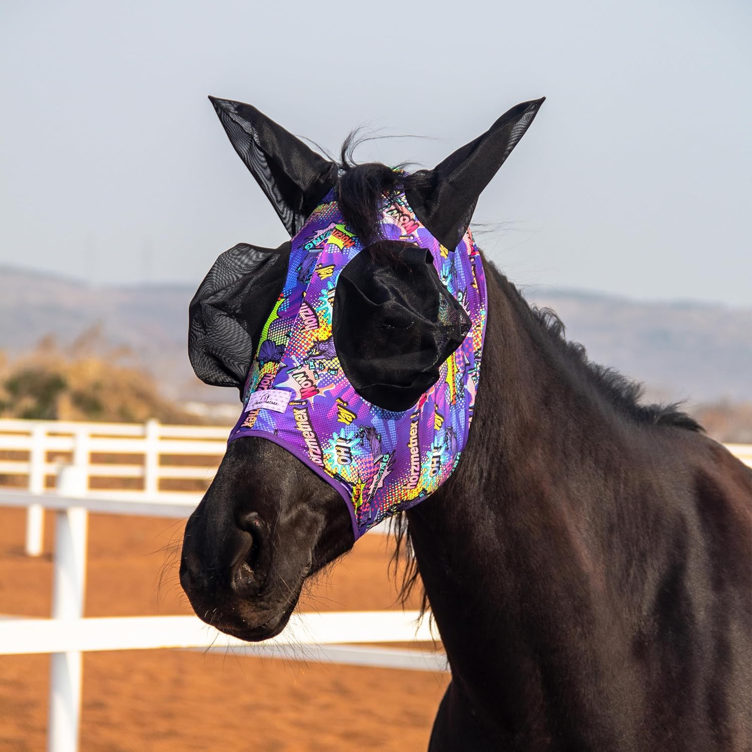 Stretchy Horse Fly Mask with Ears,Extra-Large Eyes & Mane Opening - Soft, Breathable Fly Mask for Horses, Tangle-Free Design, Enhanced Visibility (Leopard Print, Full (Large)) - Image 15