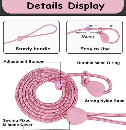 Close up of the metallic ring on the pink Tochibabe no pull puppy leash.