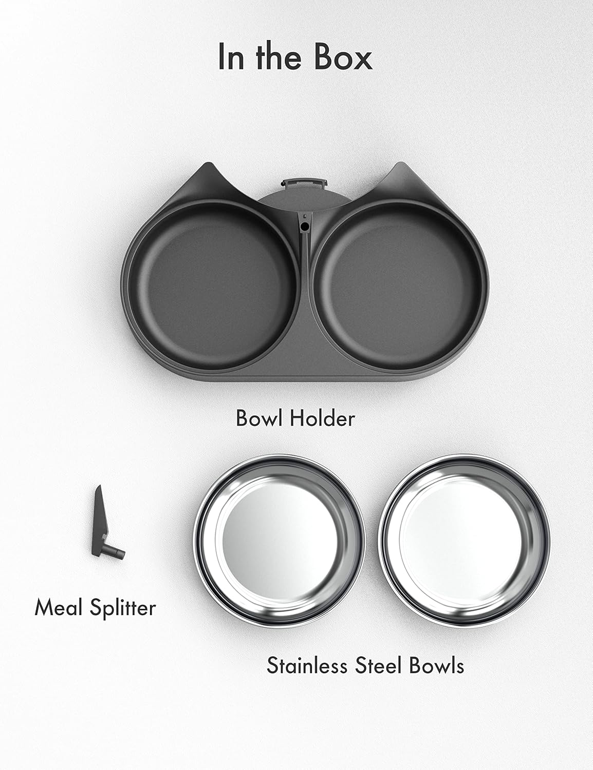 Close up of the adjustable portion lever on the PETLIBRO twin pet food dispenser attachment.