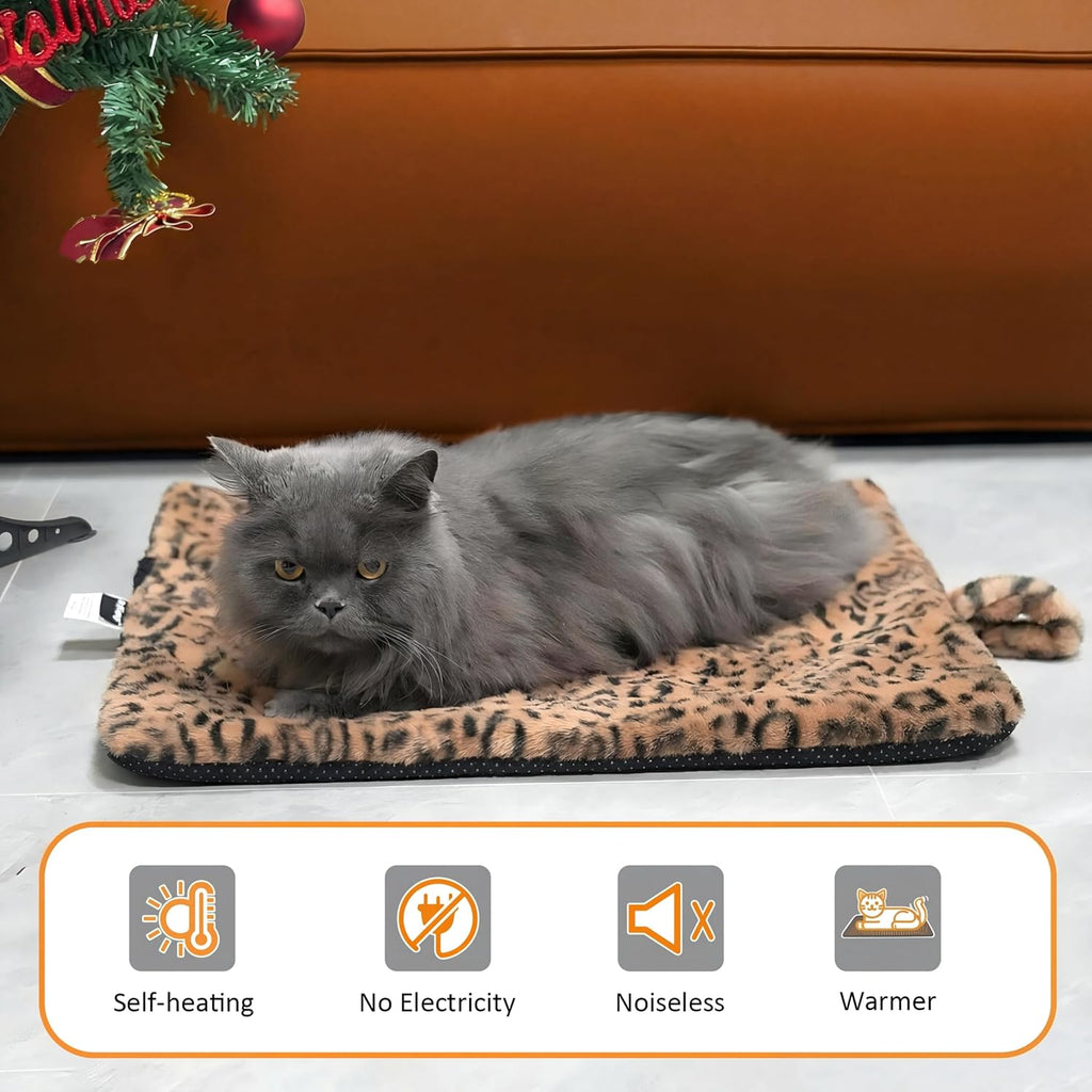 PetTemp Self Heating Pet Mat close up of soft brown black fabric