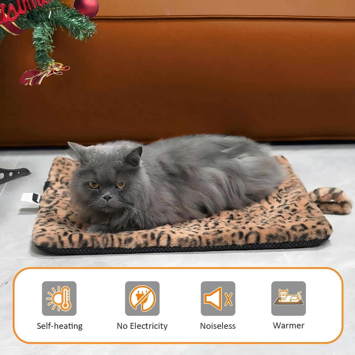 PetTemp Self Heating Pet Mat close up of soft brown black fabric