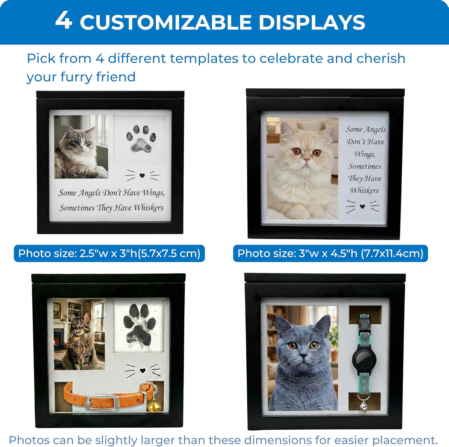 OtterPets pet cremation box with four customizable displays