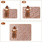 Cadono plush flannel puppy throws in white pink and brown colors laid flat