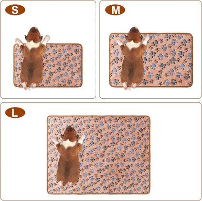 Cadono plush flannel puppy throws in white pink and brown colors laid flat