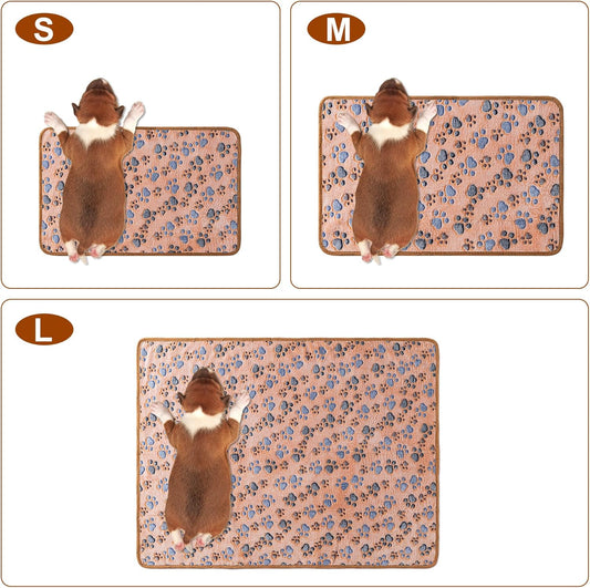 Cadono plush flannel puppy throws in white pink and brown colors laid flat