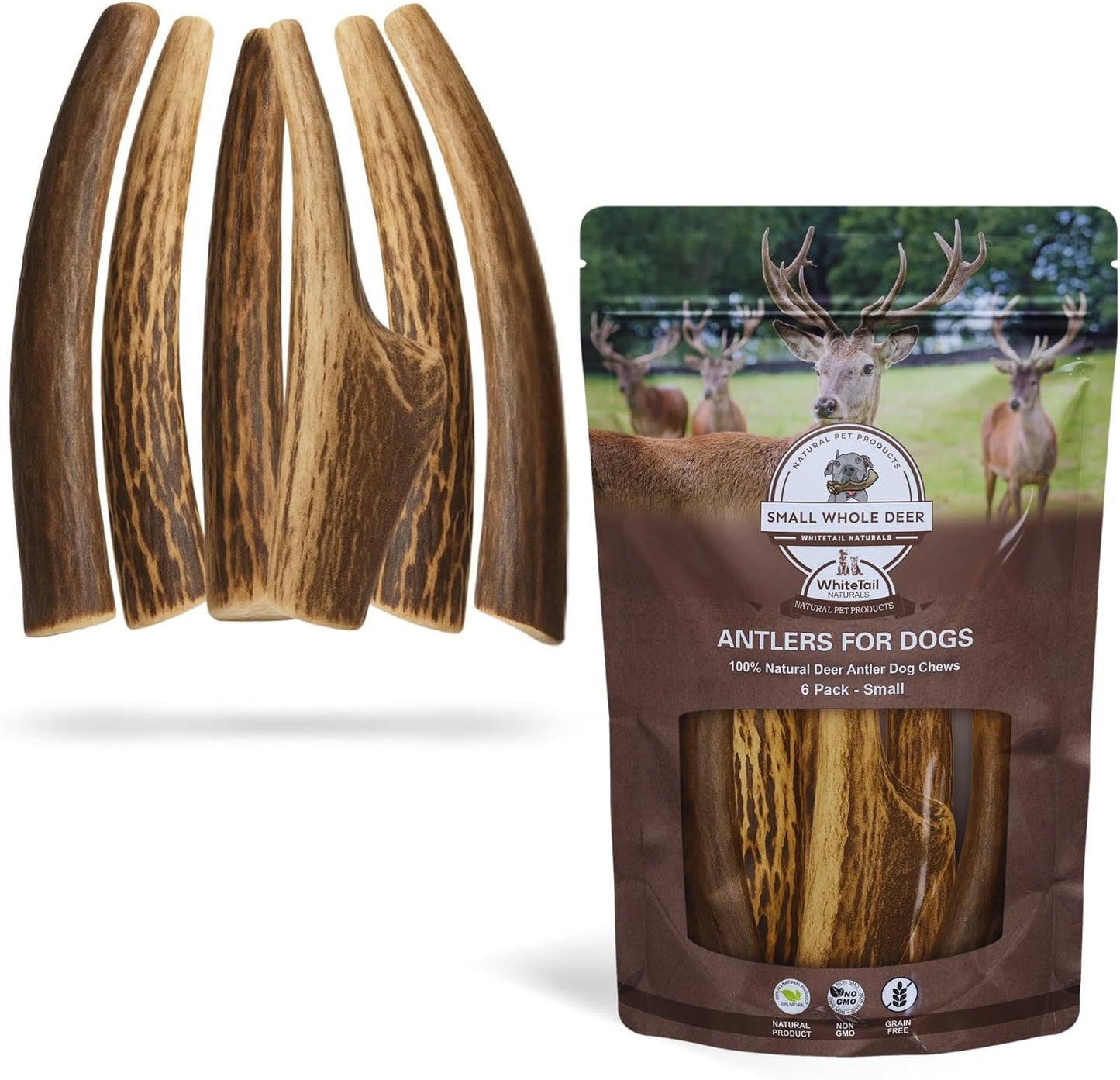 Whitetail Naturals Deer Antler Dog Chews (3 Pack Medium) - Wild Sourced, Naturally Shed Whole Antlers for Dogs - Long Lasting Dog Bones for Power Chewers - Image 13