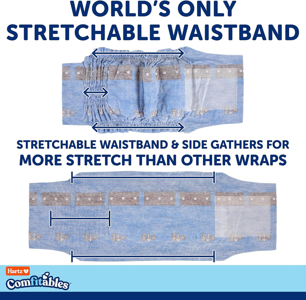 Hartz disposable male dog wraps with flashdry gel technology features