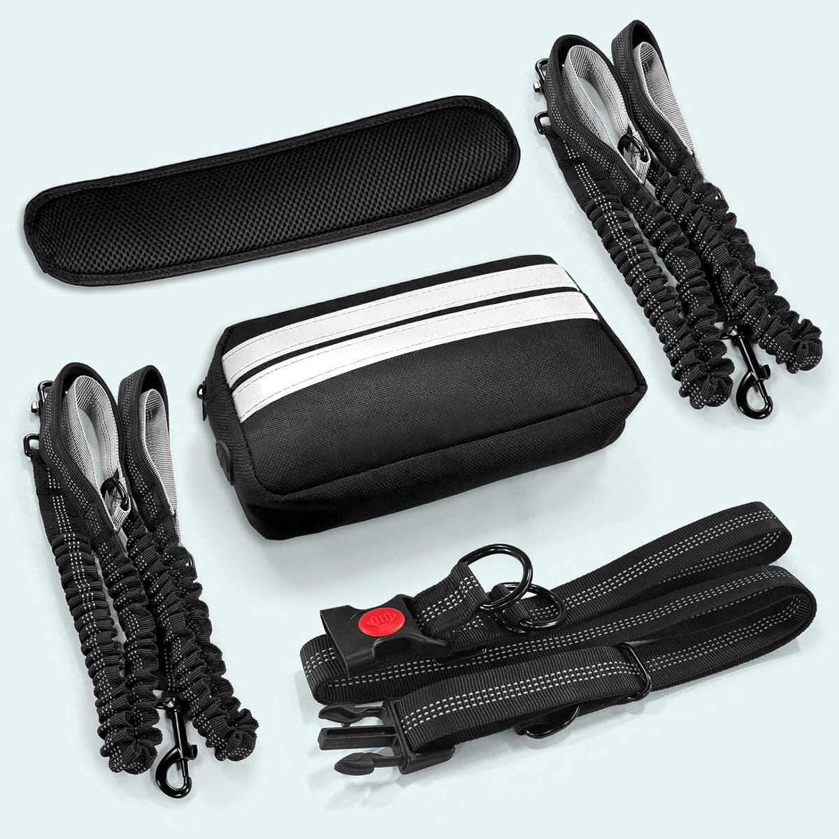 Godyoy authentic USA imported double dog leash set with reflective stitching