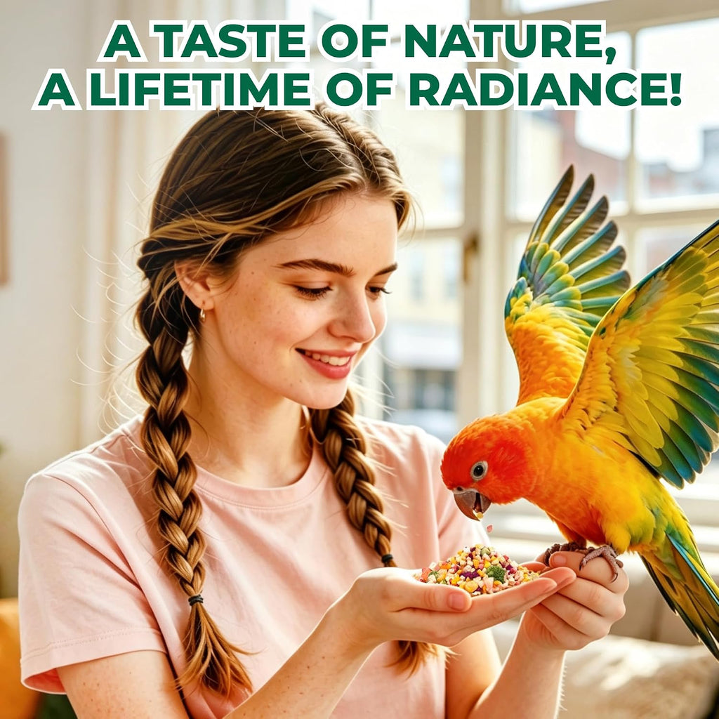 Complete two ounce Zoody parakeet treat container ready for serving