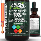 clean nutra thyroid support liquid drops with ksm-66 aashwagandha root powder