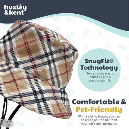 Lifestyle shot of medium size pet hat on a dog