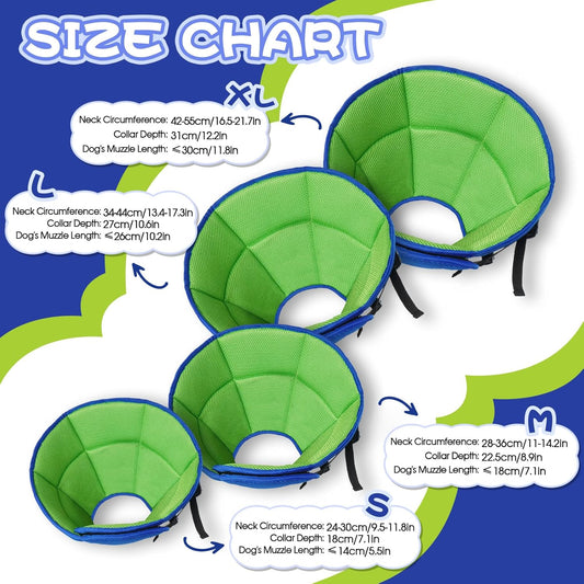 Allroaring adjustable recovery Elizabethan collar showing the breathable sandwich mesh fabric.