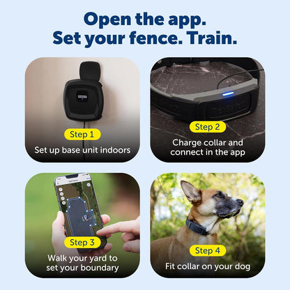 Smartphone application interface displaying the custom boundary mapping setup for yards.
