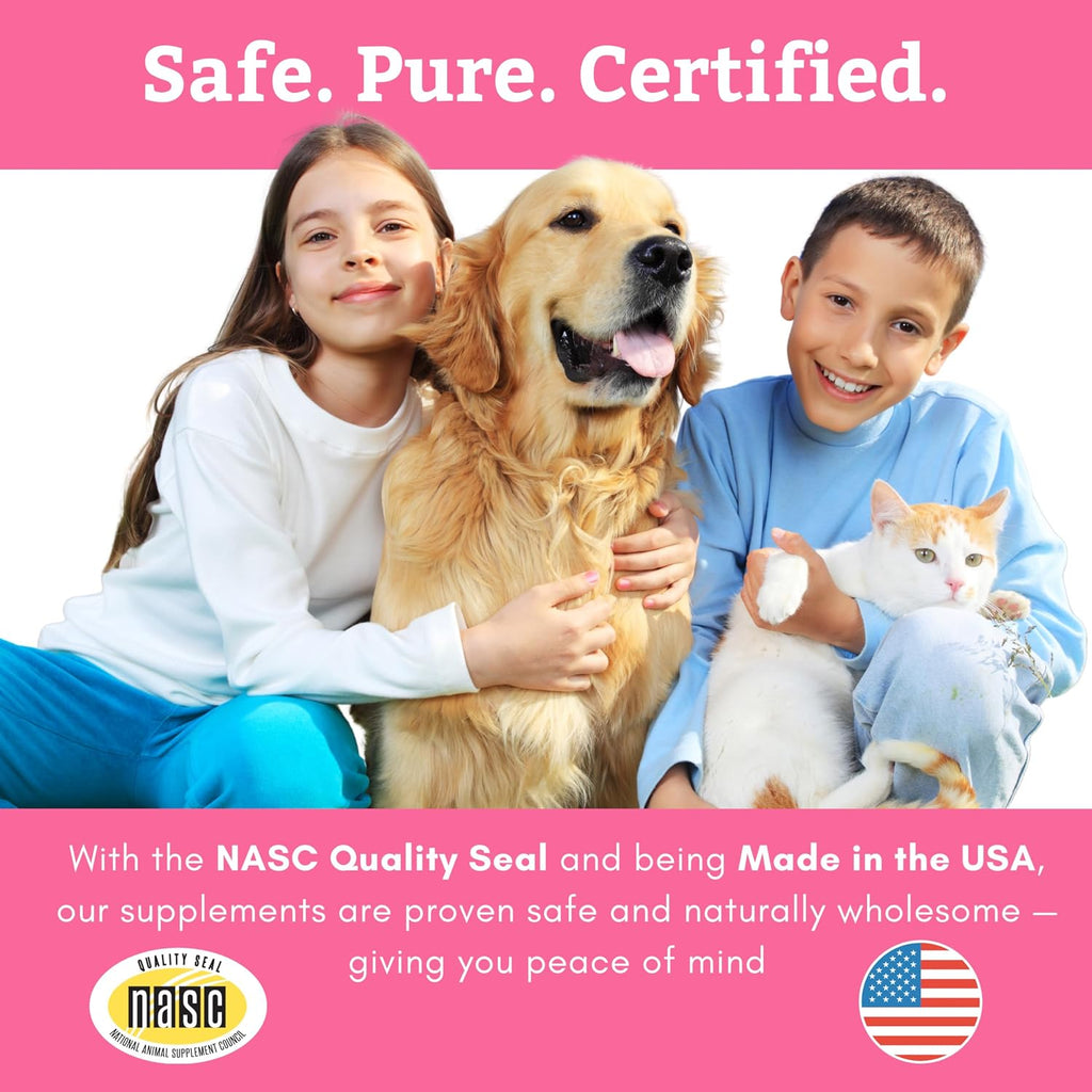 Authentic Wholistic Pet Organics gut health supplement with 57 scoops daily serving jar
