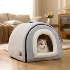 Omivier 2-in-1 cat house converted into open sofa bed