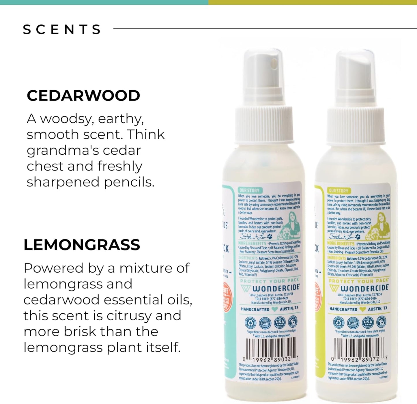 Wondercide - Flea, Tick and Mosquito Spray for Dogs, Cats, and Home - Flea and Tick Killer, Control, Prevention, Treatment - with Natural Essential Oils - 4 oz Lemongrass & Cedarwood 2-Pack - Image 2