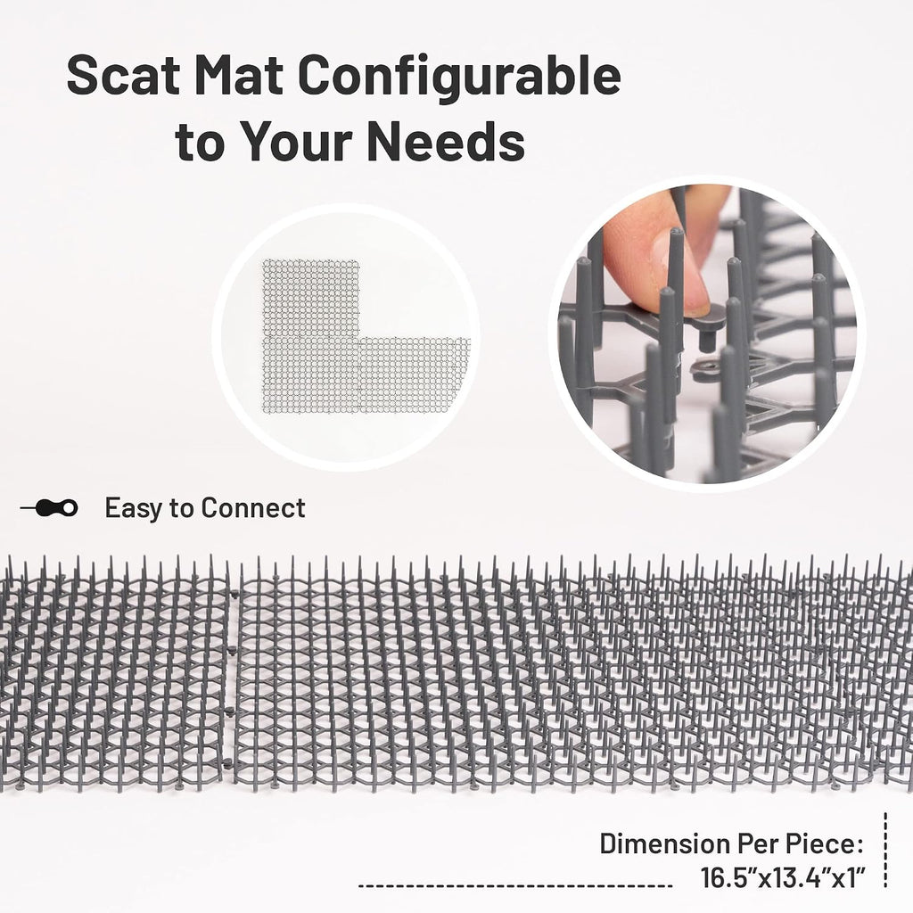 Close up view of Petfolio cat deterrent spike mat
