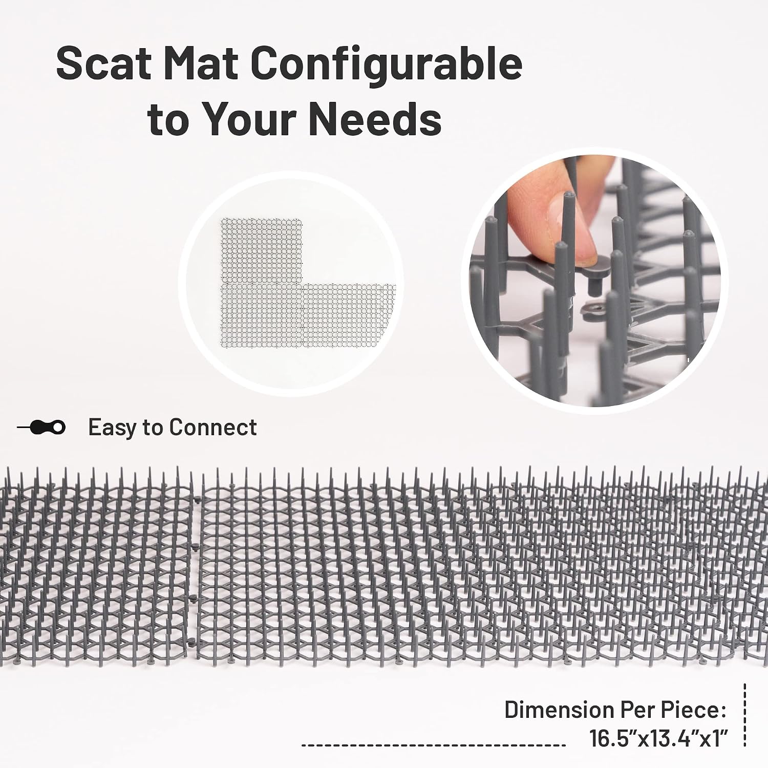 Close up view of Petfolio cat deterrent spike mat