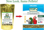 TOP's organic bird food close up of pellet size and texture
