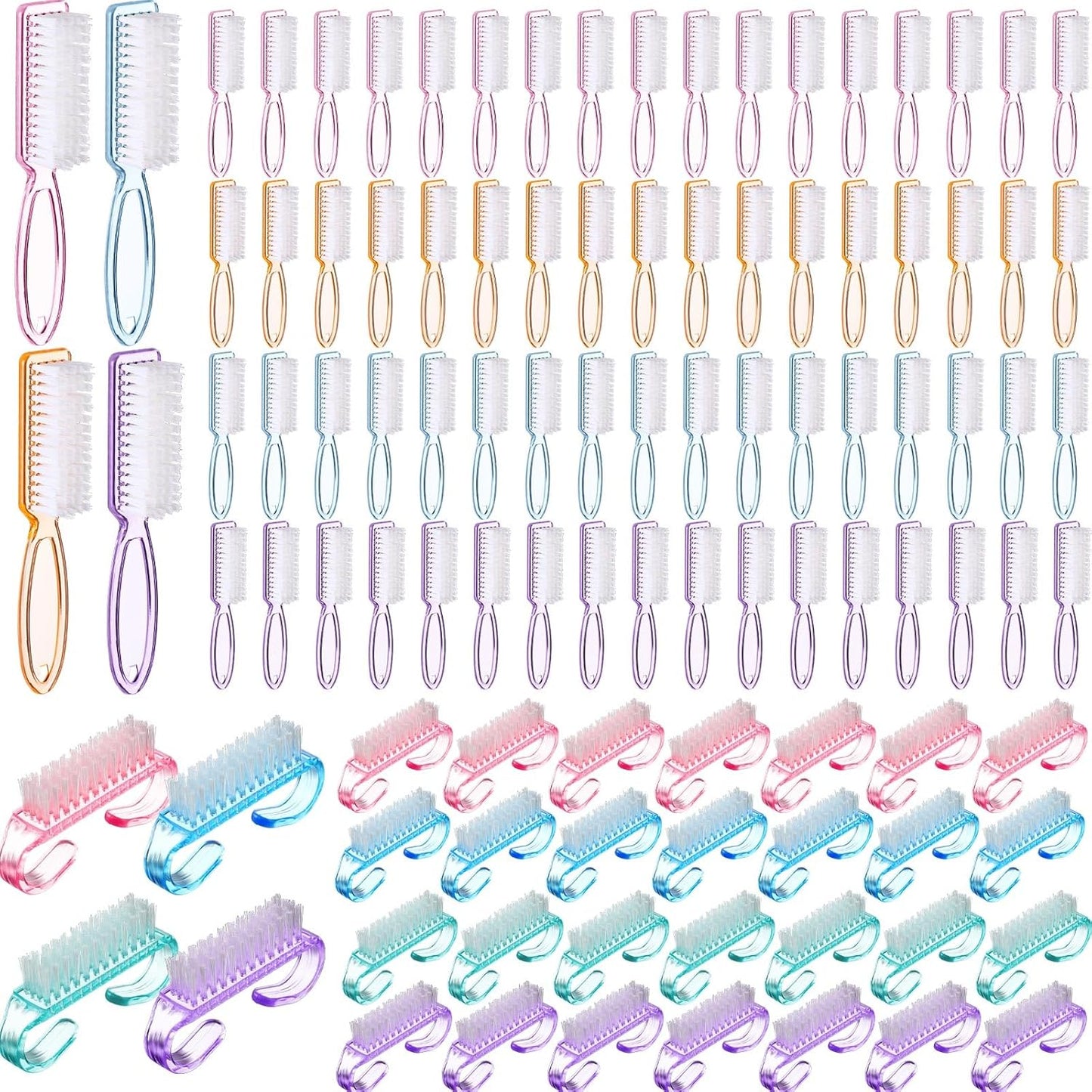 Patelai handle grip nail brush twenty-four count package front view showing assorted colors.