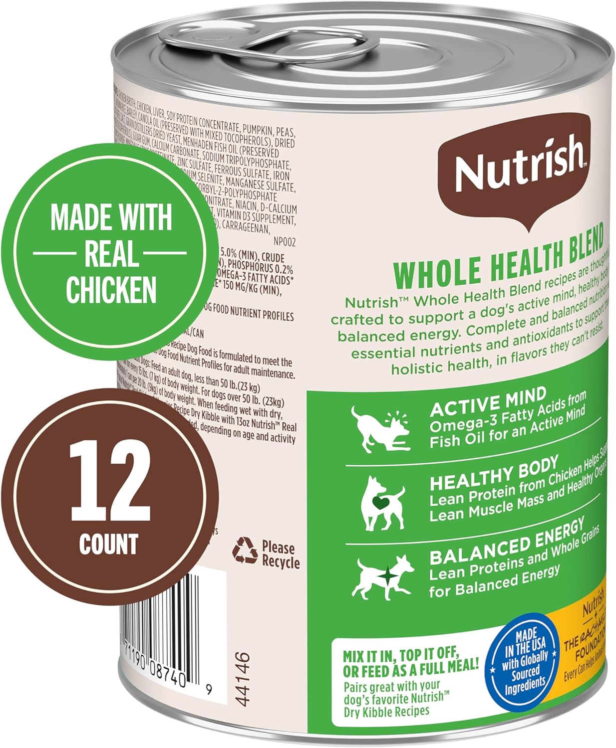 Rachael Ray premium wet food for adult dogs chicken broth and pumpkin ingredients