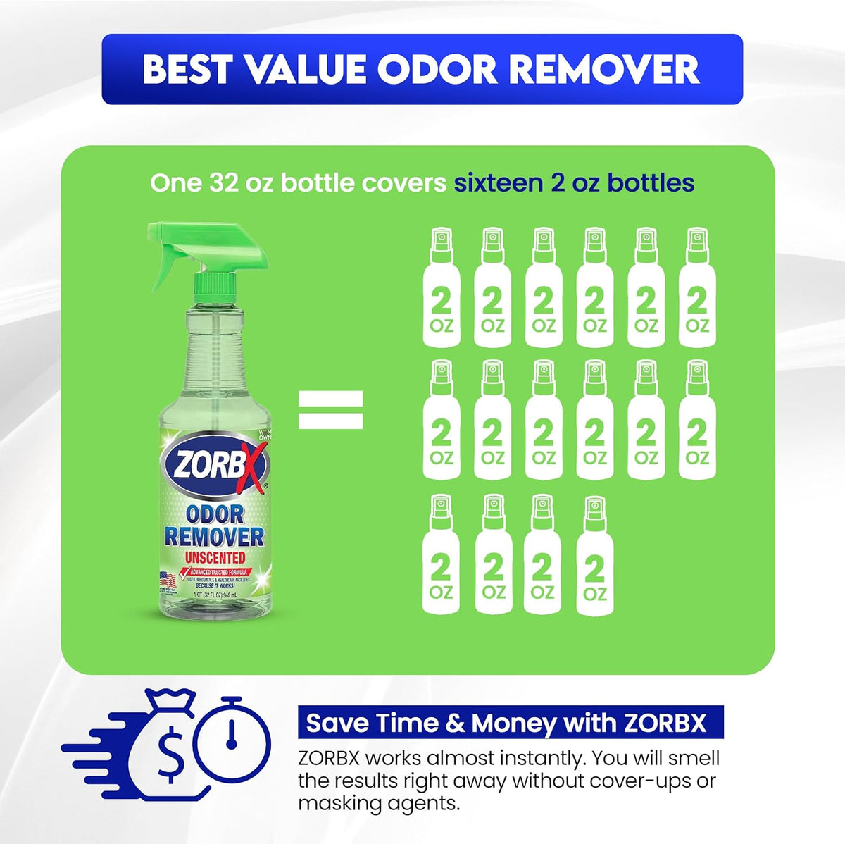 ZORBX multi purpose advanced formula air and fabric freshener spray