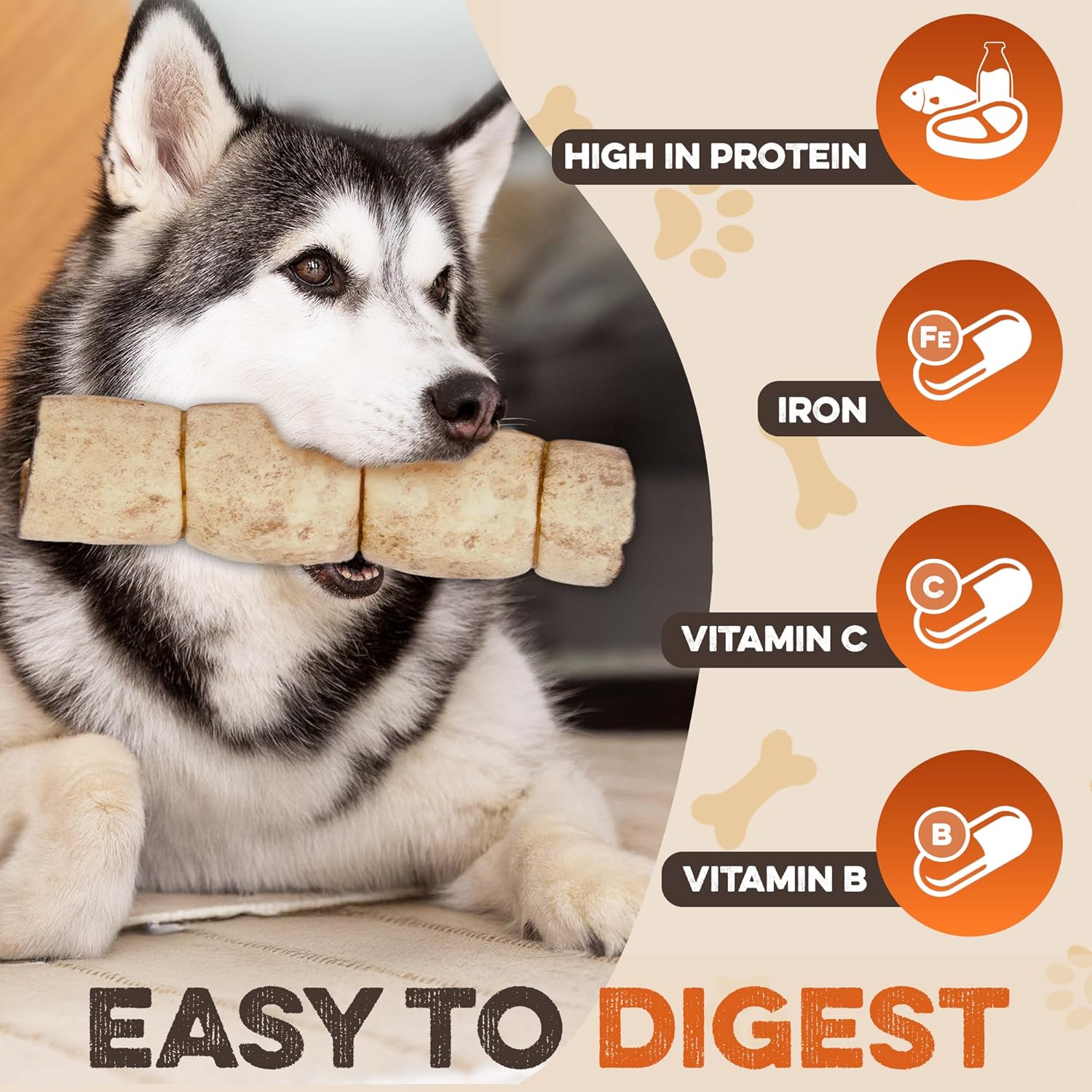 Imported USA premium pet treats for plaque and tartar reduction.