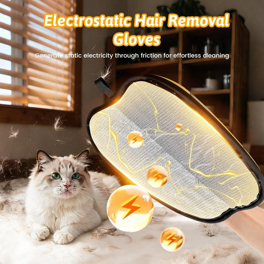 Sankell electrostatic glove removing cat hair from sofa